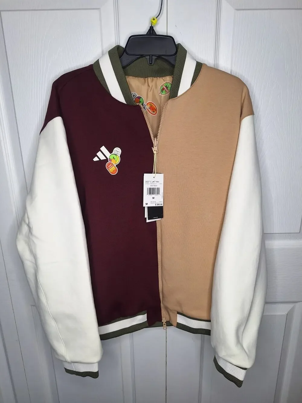 Adidas Colorblock Heritage Reversible Coaches Jacket Burgundy Size M JY3675